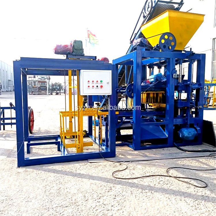 Semi Automatic QTJ4-26 Small Scale Concrete Cement Solid Block Making Machine  850*450 mm Pallet 11.95 KW