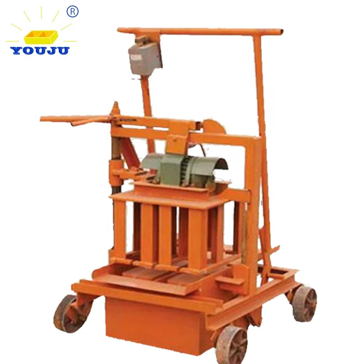 QMJ2-45 Hand-Pushed Paving Interlock Block Making Machine Motorized Cement Hollow Brick Easy Operation Low Investment Mobile