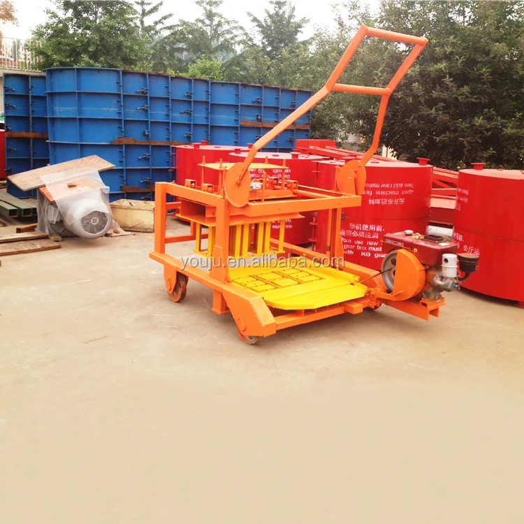 Mobile Diesel Engine Cement Hollow Solid Block Making Machine QMR4-45 Fly Ash Bricks Production Line Easy to Operate