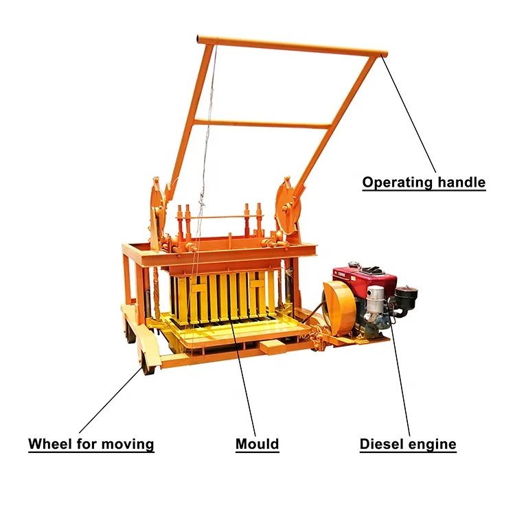Mobile Diesel Concrete Block Making Machine with Brick Production Line Easy Operation Low Investment Made in China QMR4-45