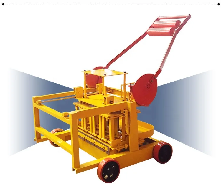 Mobile Hollow Block Making Machine with Engine Easy Operation Low Investment QMR4-45 Cement Brick Production Line