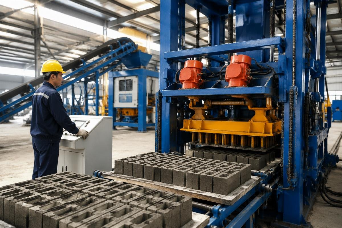 Vibration motor configuration in brick machines
