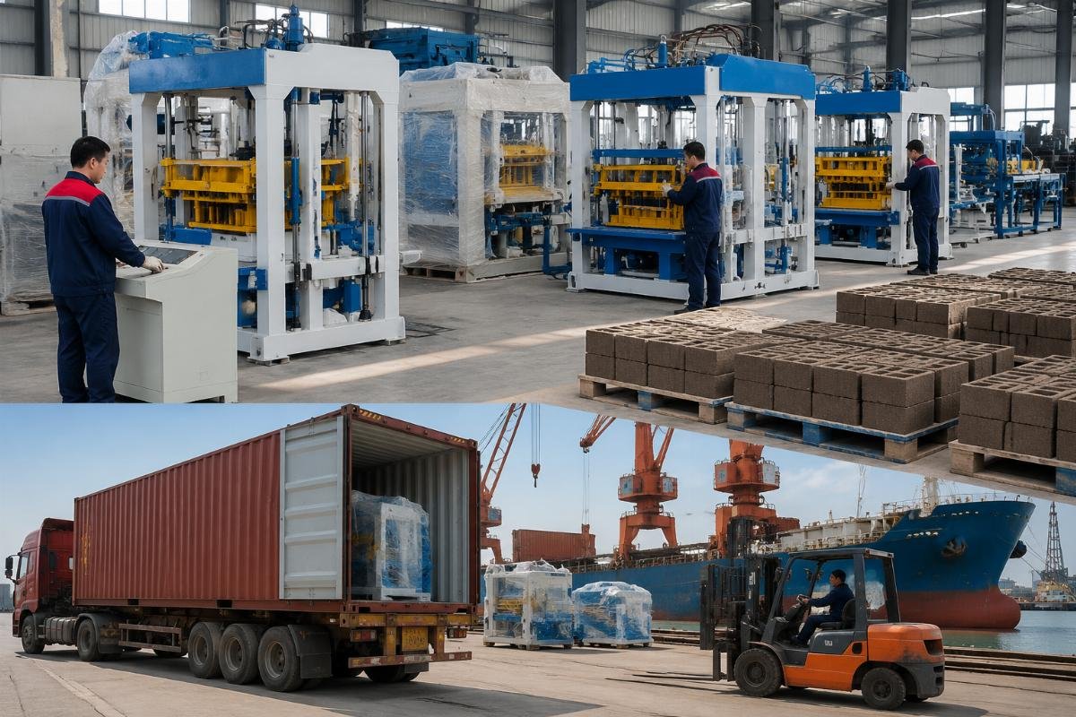 Multi-machine shipment preparation at Qingdao Port