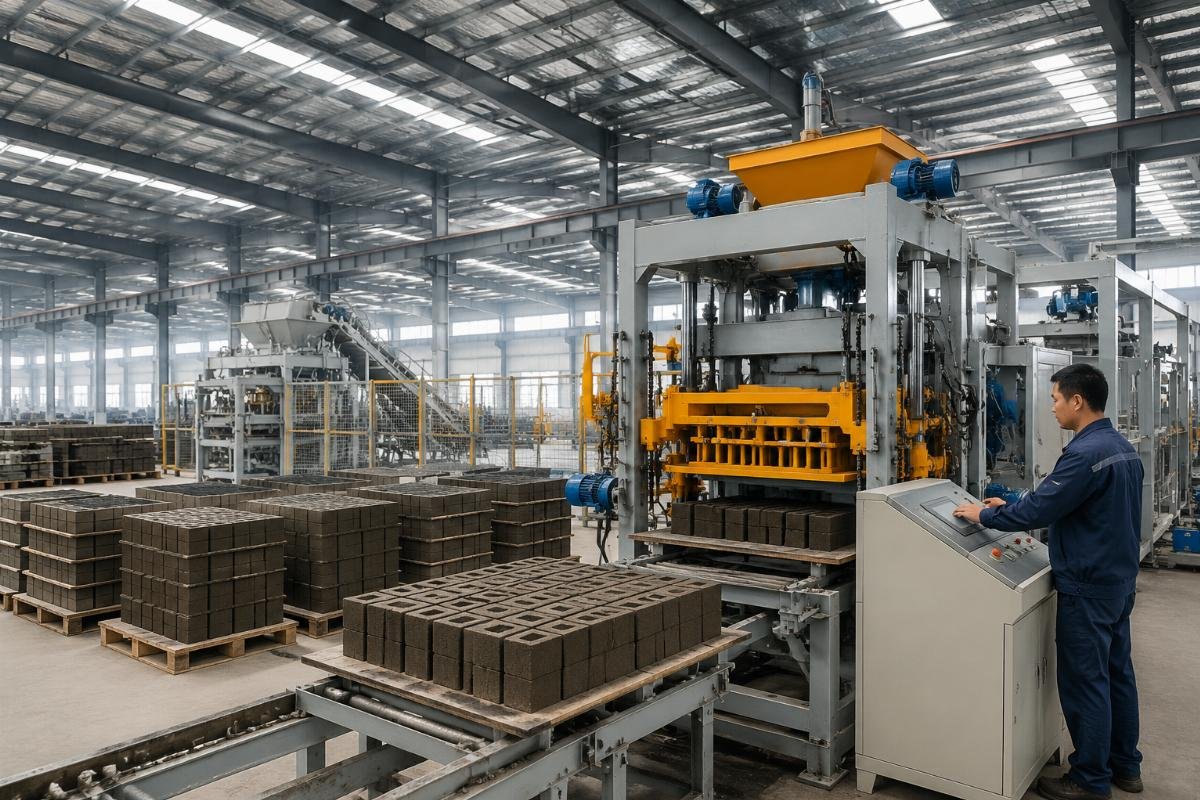 Shandong Shiyue 46000 sqm factory with 6 specialized workshops producing 4-motor block machines
