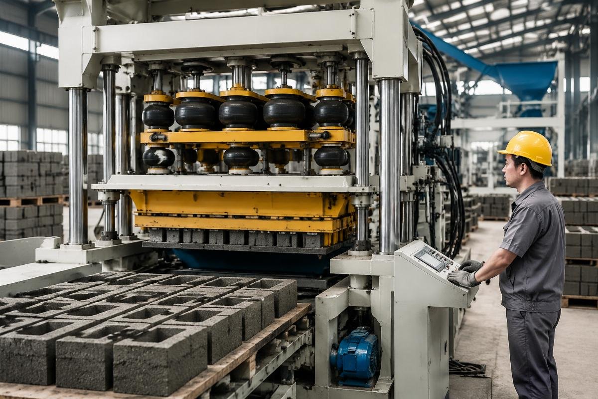 airbag vibration system four motor block machine European-style airbag vibration system with four synchronized motors for uniform block density