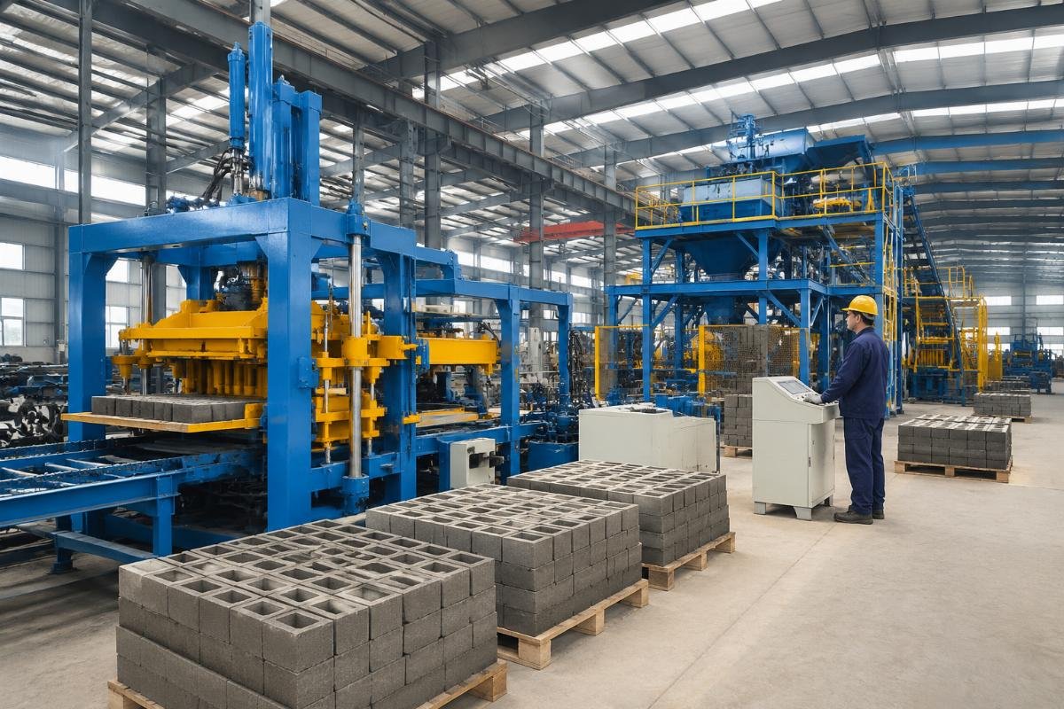 automatic block machine supplier China Shandong Shiyue turnkey solution Shandong Shiyue factory with 46000 sqm production facility and concrete block machines