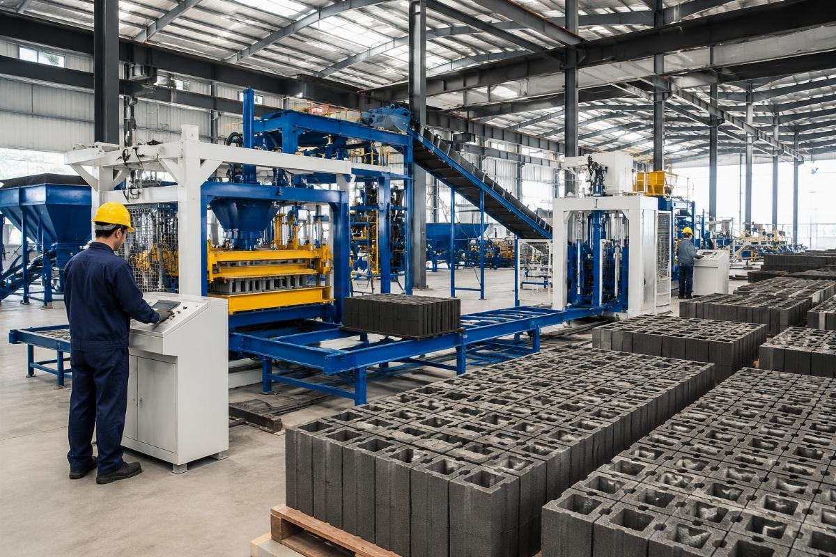 Turnkey block factory solution including layout design equipment supply and installation supervision