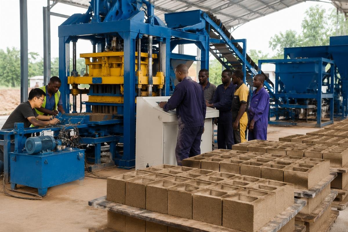 Block making machine installation and engineer training on-site