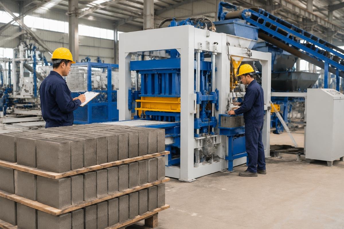 Block making machine quality inspection before shipping