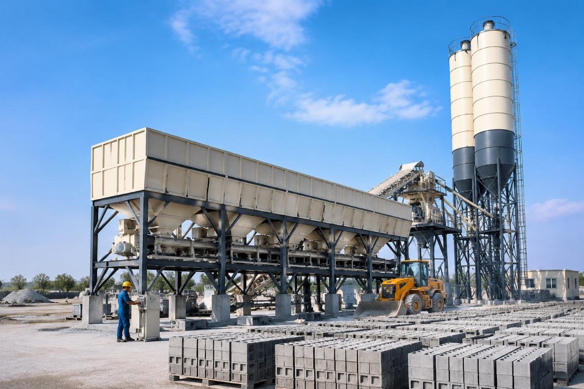 China batching plant supplier for block factory large capacity PLD3200 four-bin batching plant with cement silo for large-scale block production