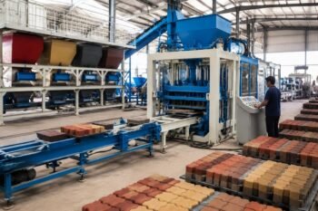 Multi-color paver production line with color feeder system