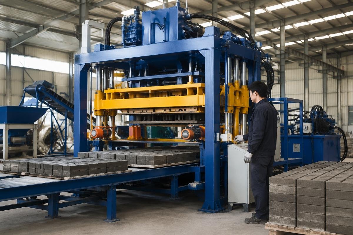 European style hydraulic block machine with airbag system European-style hydraulic block machine with airbag system and four vibration motors