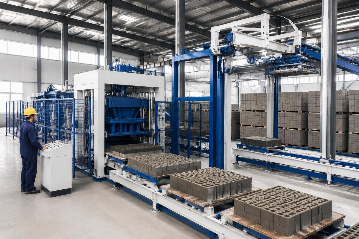 Fully automatic block making machine production line with pallet system