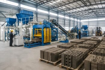 Turnkey block machine production line layout from factory design to first brick output