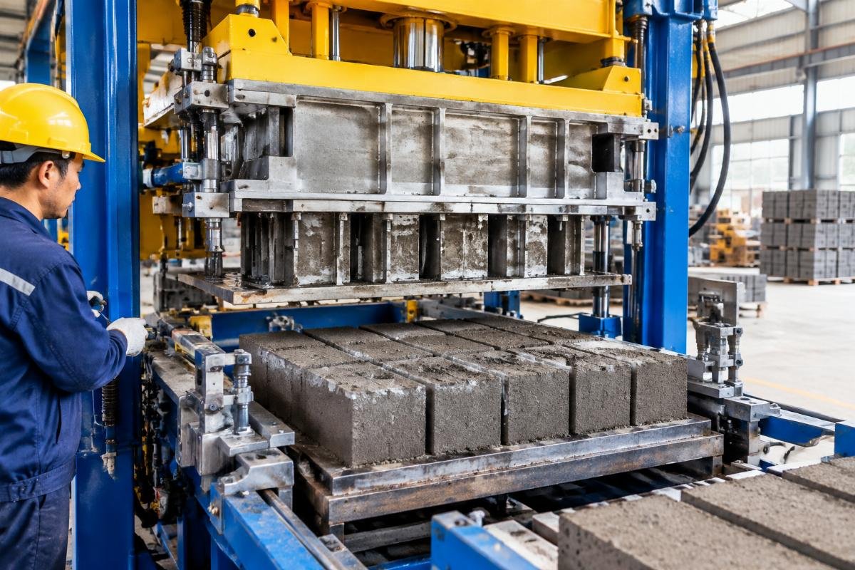 Close-up view of precision mold alignment and demolding mechanism in a new CEB machine