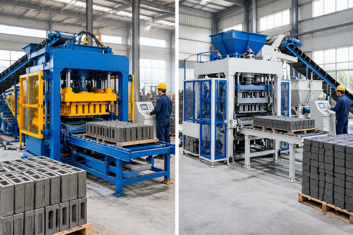 Comparison chart illustrating the difference between HS 8474 and HS 8479 classifications for concrete machinery
