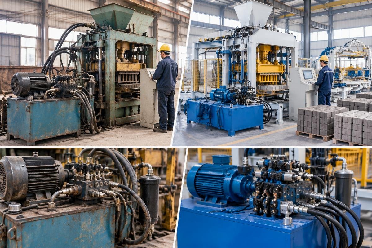 Comparison of hydraulic system components between old legacy models and new automated CEB machines