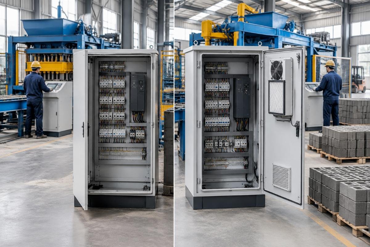 Comparison of standard vs. IP65 rated electrical cabinet with air filtration system