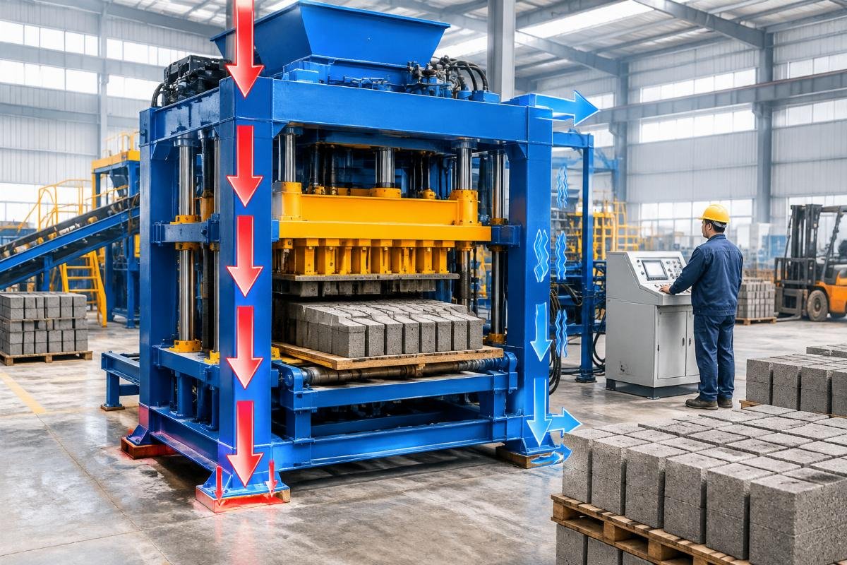 Comparison of static load versus dynamic load vectors on a block machine frame