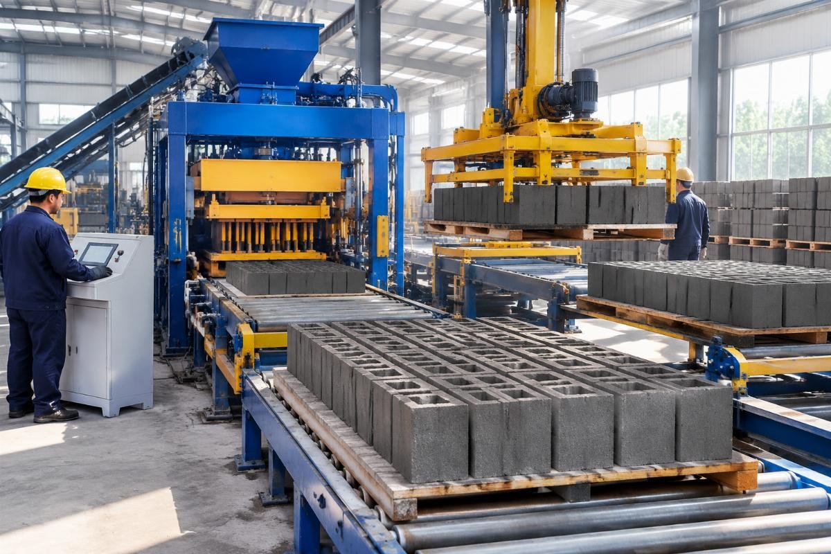 Video screenshot showing continuous block production and pallet handling for output verification